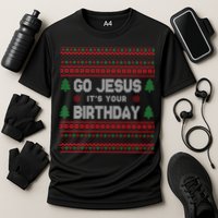 Go Jesus It's Your Birthday Ugly Christmas Cooling Performance Crew T-Shirt
