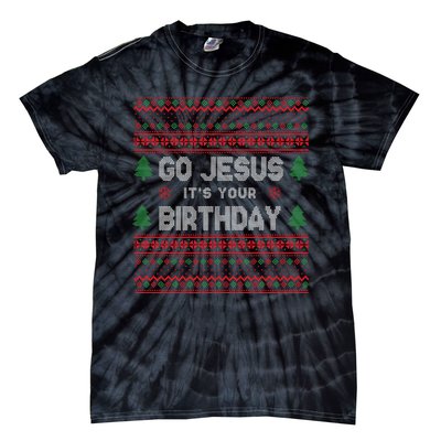 Go Jesus It's Your Birthday Ugly Christmas Tie-Dye T-Shirt