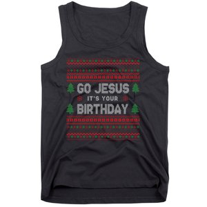 Go Jesus It's Your Birthday Ugly Christmas Tank Top