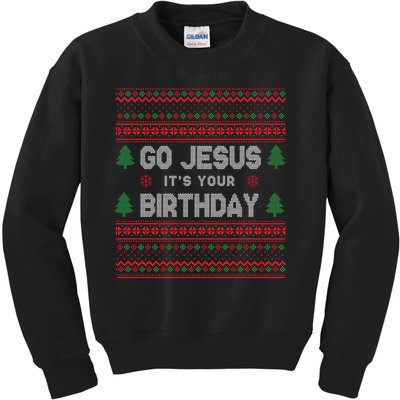 Go Jesus It's Your Birthday Ugly Christmas Kids Sweatshirt