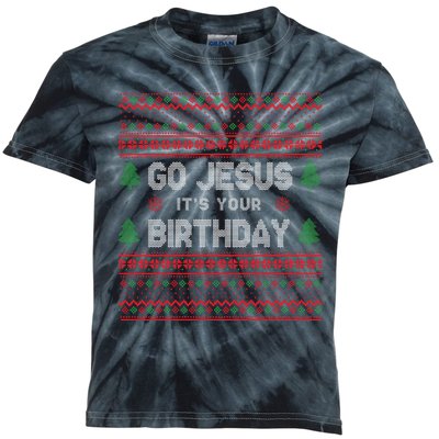 Go Jesus It's Your Birthday Ugly Christmas Kids Tie-Dye T-Shirt