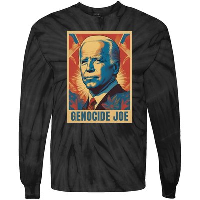 Genocide Joe Impeach Biden Palestine Gaza Tie-Dye Long Sleeve Shirt