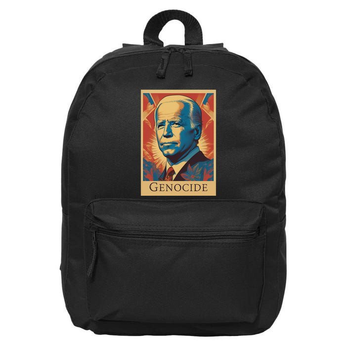 Genocide Joe Impeach Biden Palestine Gaza 16 in Basic Backpack
