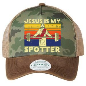 Gym Jesus Is My Spotter Christian Workout Lifting Legacy Tie Dye Trucker Hat