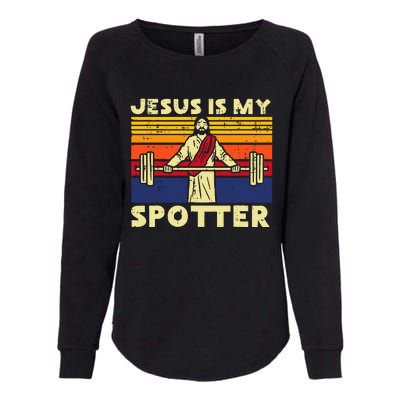 Gym Jesus Is My Spotter Christian Workout Lifting Womens California Wash Sweatshirt