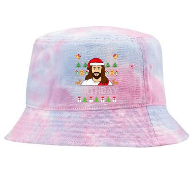 Go Jesus ItS Your Birthday Ugly Christmas Sweater Funny Tie-Dyed Bucket Hat