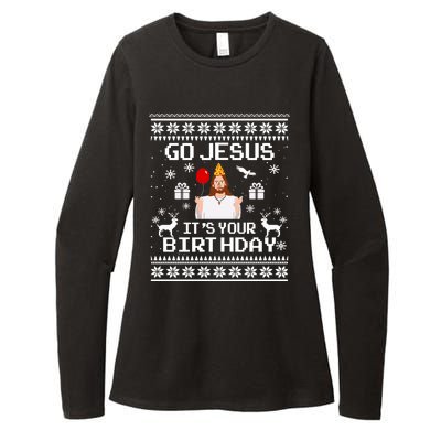 Go Jesus! Its Your Birthday Funny Christmas Fun Xmas Womens CVC Long Sleeve Shirt