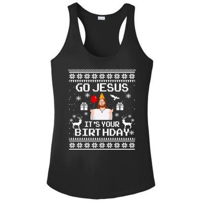 Go Jesus! Its Your Birthday Funny Christmas Fun Xmas Ladies PosiCharge Competitor Racerback Tank