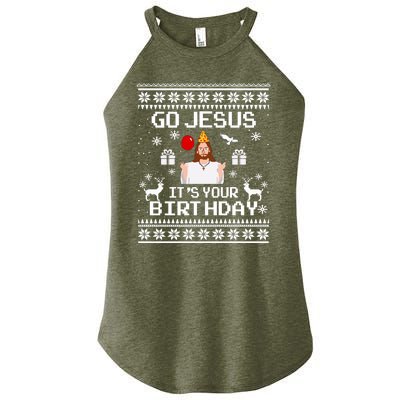 Go Jesus! Its Your Birthday Funny Christmas Fun Xmas Women's Perfect Tri Rocker Tank