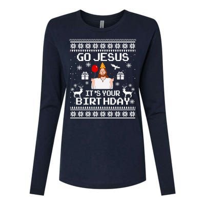 Go Jesus! Its Your Birthday Funny Christmas Fun Xmas Womens Cotton Relaxed Long Sleeve T-Shirt