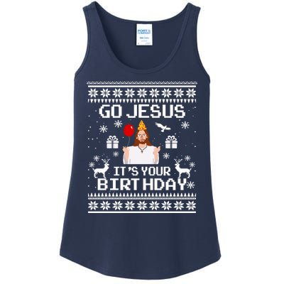 Go Jesus! Its Your Birthday Funny Christmas Fun Xmas Ladies Essential Tank