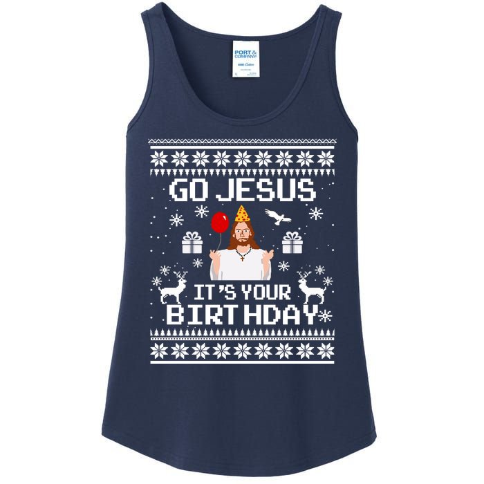 Go Jesus! Its Your Birthday Funny Christmas Fun Xmas Ladies Essential Tank