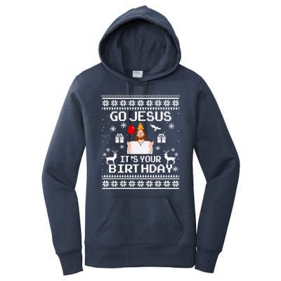 Go Jesus! Its Your Birthday Funny Christmas Fun Xmas Women's Pullover Hoodie