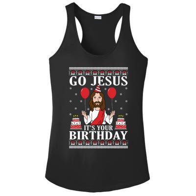 Go Jesus Its Your Birthday Ugly Xmas Sweater Meaningful Gift Meaningful Gift Ladies PosiCharge Competitor Racerback Tank