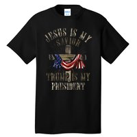 God Jesus Is My Savior Trump Is My President 2024 Christian Tall T-Shirt