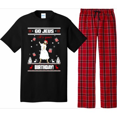 Go Jesus ItS Your Birthday Funny Christian Ugly Christmas Gift Pajama Set