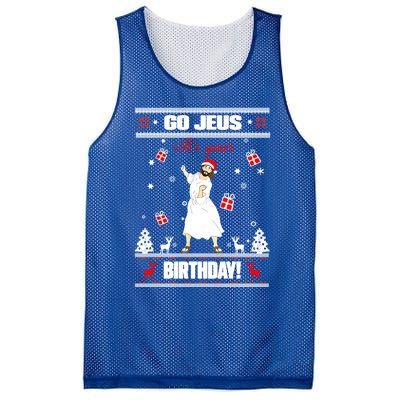 Go Jesus ItS Your Birthday Funny Christian Ugly Christmas Gift Mesh Reversible Basketball Jersey Tank