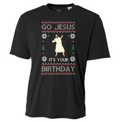 Go Jesus ItS Your Birthday Funny Christmas Ugly Christmas Cooling Performance Crew T-Shirt