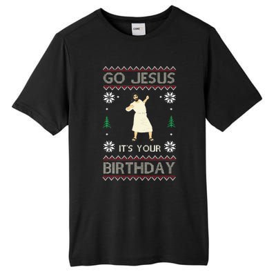 Go Jesus ItS Your Birthday Funny Christmas Ugly Christmas Tall Fusion ChromaSoft Performance T-Shirt