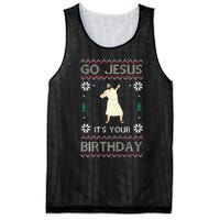 Go Jesus ItS Your Birthday Funny Christmas Ugly Christmas Mesh Reversible Basketball Jersey Tank