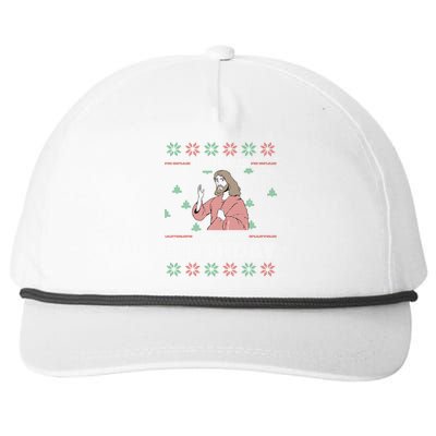 Go Jesus ItS Your Birthday Funny Gift Ugly Christmas Sweater Cute Gift Snapback Five-Panel Rope Hat