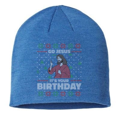 Go Jesus ItS Your Birthday Funny Gift Ugly Christmas Sweater Cute Gift Sustainable Beanie