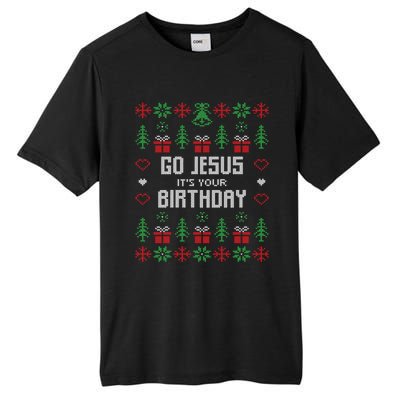 Go Jesus It´S Your Birthday Funny Ugly Christmas Matching Cute Gift Tall Fusion ChromaSoft Performance T-Shirt