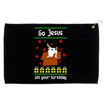 Go Jesus It´S Your Birthday Ugly Christmas Breakdance Great Gift Grommeted Golf Towel