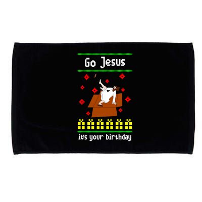 Go Jesus It´S Your Birthday Ugly Christmas Breakdance Great Gift Microfiber Hand Towel