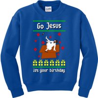 Go Jesus It´S Your Birthday Ugly Christmas Breakdance Great Gift Kids Sweatshirt