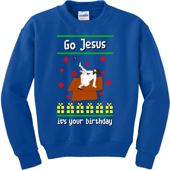 Go Jesus It´S Your Birthday Ugly Christmas Breakdance Great Gift Kids Sweatshirt