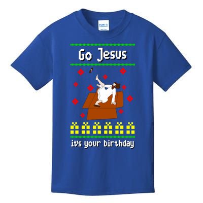 Go Jesus It´S Your Birthday Ugly Christmas Breakdance Great Gift Kids T-Shirt