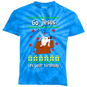 Go Jesus It´S Your Birthday Ugly Christmas Breakdance Great Gift Kids Tie-Dye T-Shirt