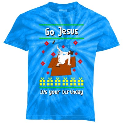 Go Jesus It´S Your Birthday Ugly Christmas Breakdance Great Gift Kids Tie-Dye T-Shirt