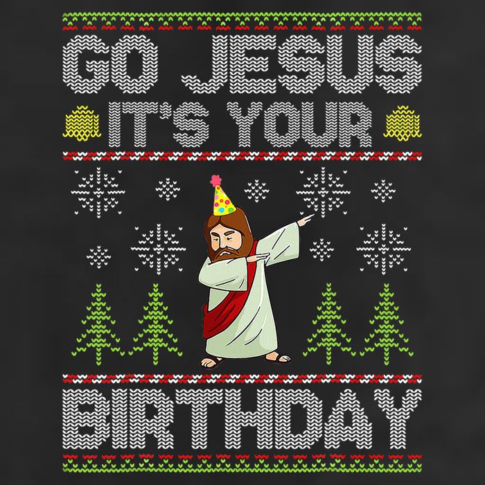 Go Jesus It's Your Birthday Ugly Christmas Sweater Funny  7 Panel Mesh Trucker Snapback Hat