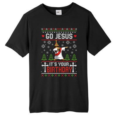 Go Jesus ItS Your Birthday Ugly Christmas Funny Gift Tall Fusion ChromaSoft Performance T-Shirt