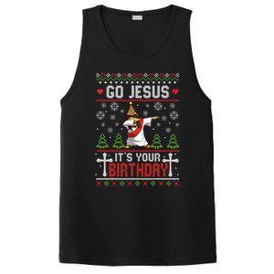 Go Jesus ItS Your Birthday Ugly Christmas Funny Gift PosiCharge Competitor Tank