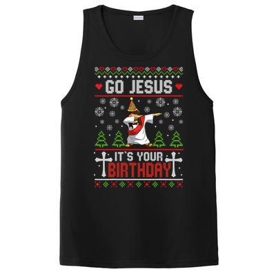 Go Jesus ItS Your Birthday Ugly Christmas Funny Gift PosiCharge Competitor Tank