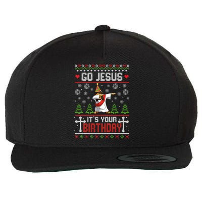 Go Jesus ItS Your Birthday Ugly Christmas Funny Gift Wool Snapback Cap