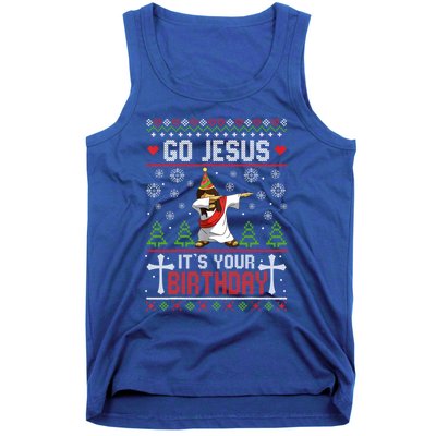 Go Jesus ItS Your Birthday Ugly Christmas Funny Gift Tank Top