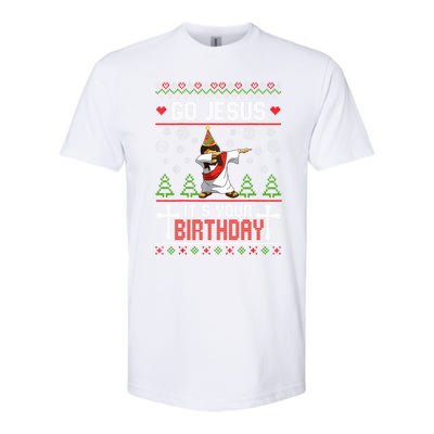 Go Jesus ItS Your Birthday Ugly Christmas Funny Gift Softstyle CVC T-Shirt