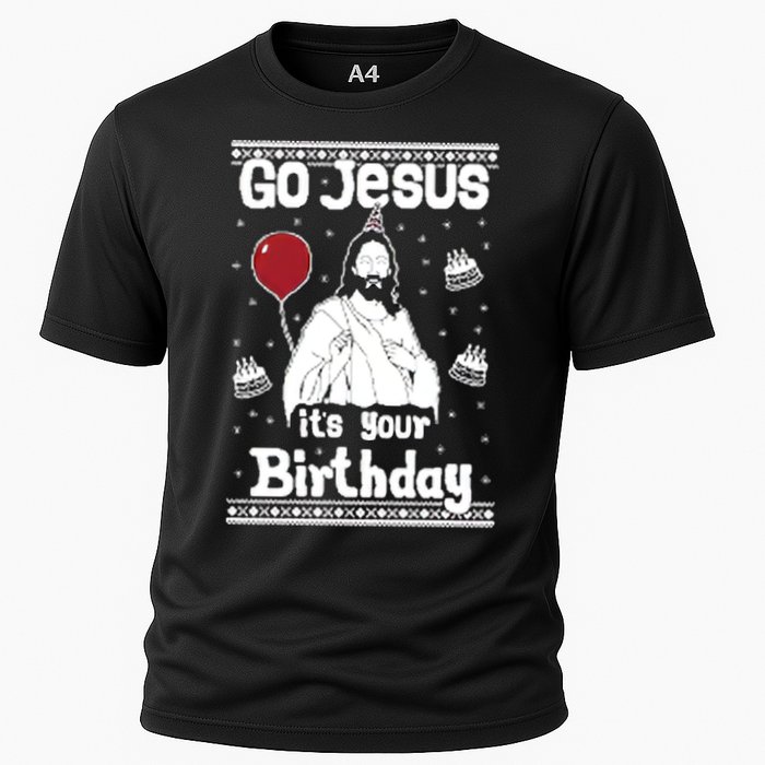 Go Jesus Its Your Birthday Ugly Christmas Cooling Performance Crew T-Shirt