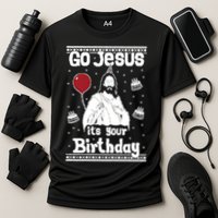 Go Jesus Its Your Birthday Ugly Christmas Cooling Performance Crew T-Shirt