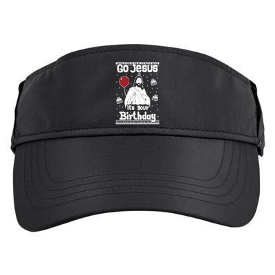 Go Jesus Its Your Birthday Ugly Christmas Adult Drive Performance Visor