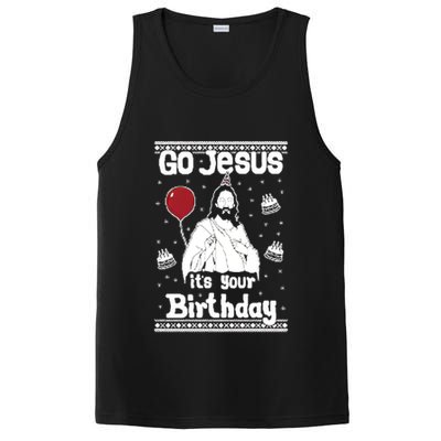 Go Jesus Its Your Birthday Ugly Christmas PosiCharge Competitor Tank