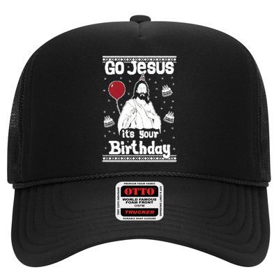 Go Jesus Its Your Birthday Ugly Christmas Trucker Hat