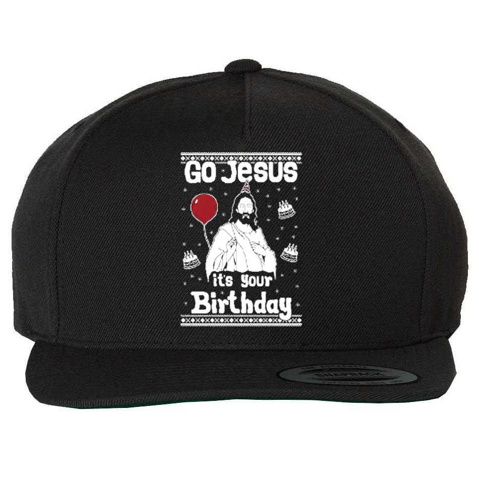 Go Jesus Its Your Birthday Ugly Christmas Wool Snapback Cap