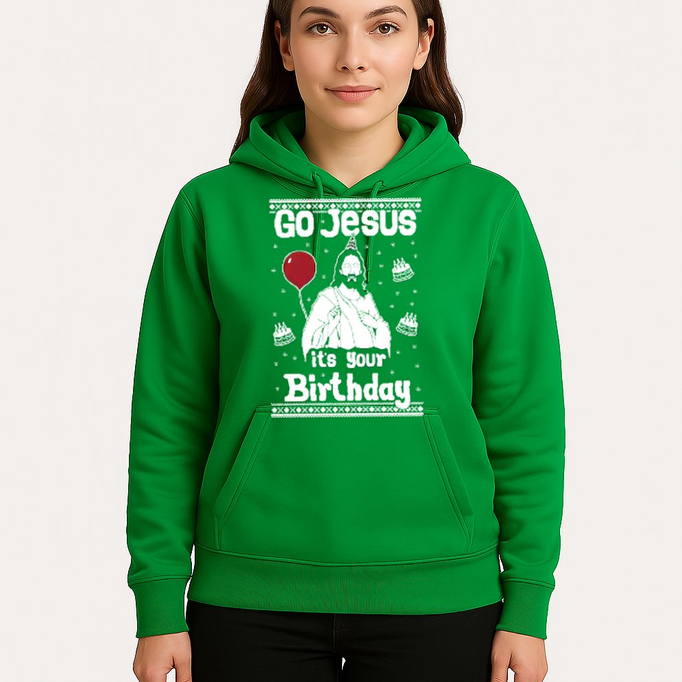 Go Jesus Its Your Birthday Ugly Christmas Hoodie