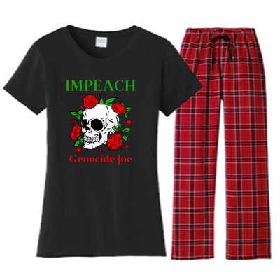 Genocide Joe Impeach Biden Palestine Gaza Women's Flannel Pajama Set