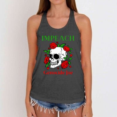 Genocide Joe Impeach Biden Palestine Gaza Women's Knotted Racerback Tank